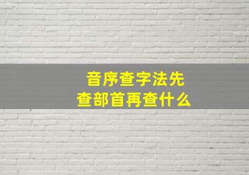 音序查字法先查部首再查什么