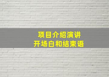 项目介绍演讲开场白和结束语