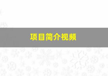 项目简介视频