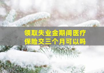 领取失业金期间医疗保险交三个月可以吗