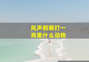 风声鹤唳打一肖是什么动物