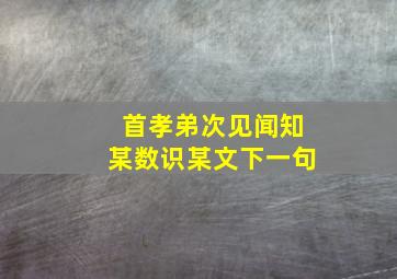 首孝弟次见闻知某数识某文下一句