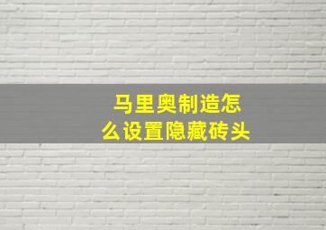 马里奥制造怎么设置隐藏砖头