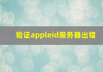 验证appleid服务器出错