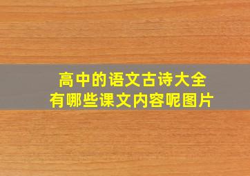 高中的语文古诗大全有哪些课文内容呢图片