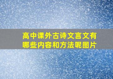 高中课外古诗文言文有哪些内容和方法呢图片