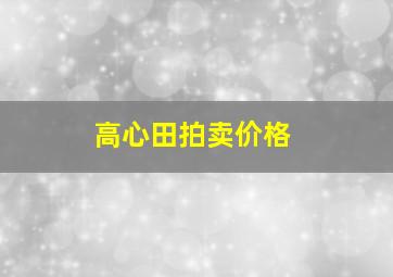 高心田拍卖价格