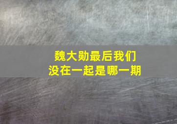 魏大勋最后我们没在一起是哪一期