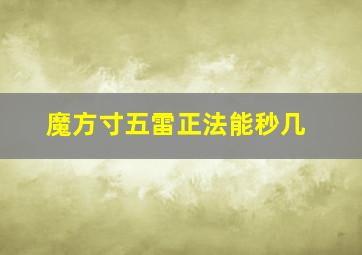 魔方寸五雷正法能秒几