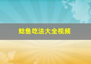 鲶鱼吃法大全视频