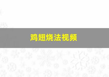 鸡翅烧法视频