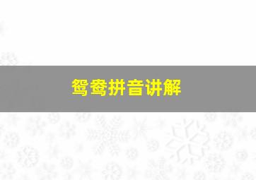 鸳鸯拼音讲解