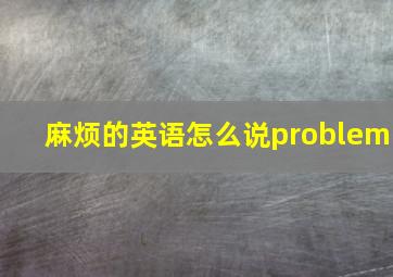 麻烦的英语怎么说problem