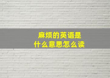 麻烦的英语是什么意思怎么读