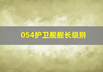 054护卫舰舰长级别