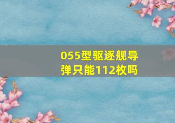 055型驱逐舰导弹只能112枚吗