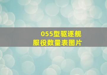 055型驱逐舰服役数量表图片