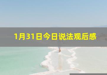 1月31日今日说法观后感