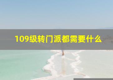 109级转门派都需要什么