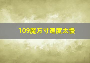 109魔方寸速度太慢