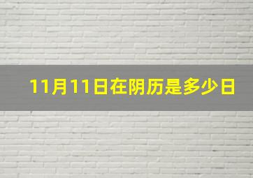 11月11日在阴历是多少日