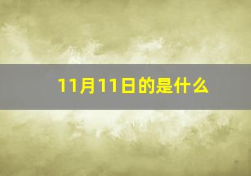 11月11日的是什么