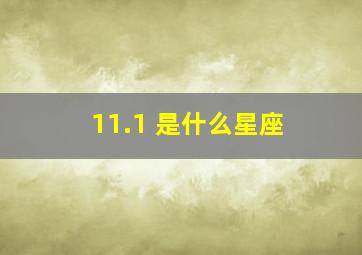 11.1 是什么星座