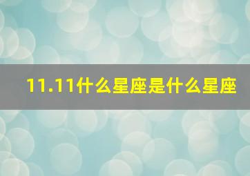 11.11什么星座是什么星座