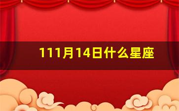 111月14日什么星座