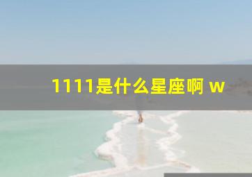 1111是什么星座啊 w