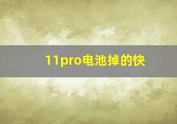 11pro电池掉的快