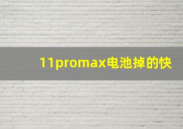 11promax电池掉的快