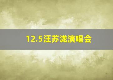 12.5汪苏泷演唱会