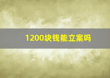 1200块钱能立案吗