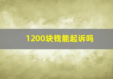 1200块钱能起诉吗