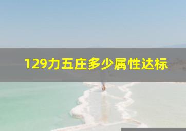 129力五庄多少属性达标