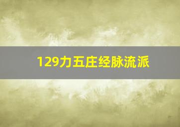 129力五庄经脉流派