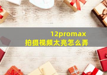 12promax拍摄视频太亮怎么弄