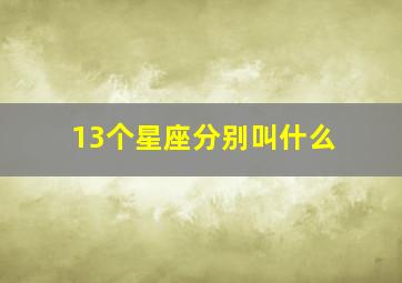 13个星座分别叫什么