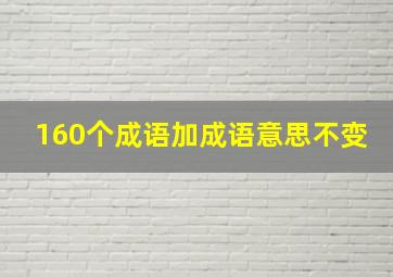 160个成语加成语意思不变