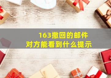 163撤回的邮件对方能看到什么提示