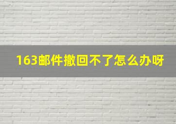 163邮件撤回不了怎么办呀