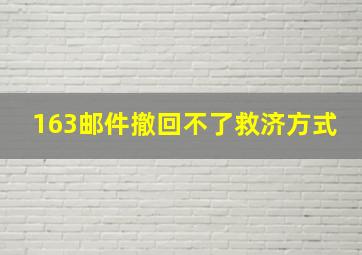 163邮件撤回不了救济方式