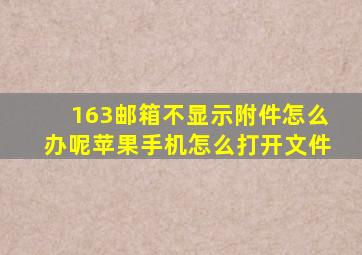 163邮箱不显示附件怎么办呢苹果手机怎么打开文件