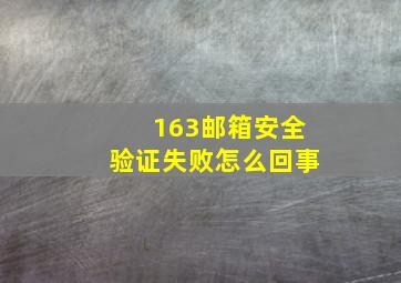 163邮箱安全验证失败怎么回事