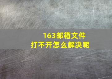 163邮箱文件打不开怎么解决呢