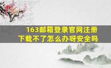 163邮箱登录官网注册下载不了怎么办呀安全吗