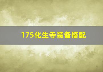 175化生寺装备搭配