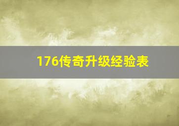 176传奇升级经验表