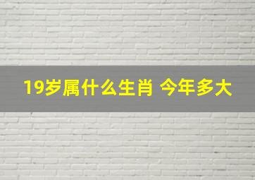 19岁属什么生肖 今年多大